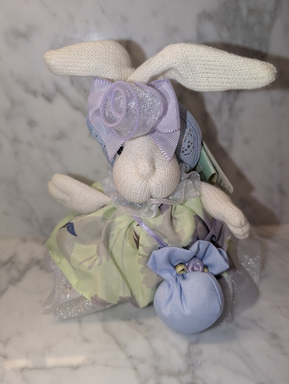 🆕 Russ Berrie Rosette 6" Easter Bunny Rabbit Spring Breeze Amram's Collectible